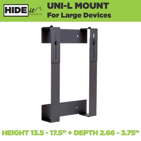 HIDEit Mounts Uni-L Mount, Black Heavy Duty Steel Adjustable - Picture 1 of 8
